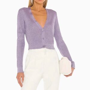 IRO Lilac Cropped V-Neck Cardigan